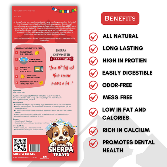 Sherpa Treats Natural Cheese Dog Chew 1 Medium Cheese Stick Approx 70 Gram