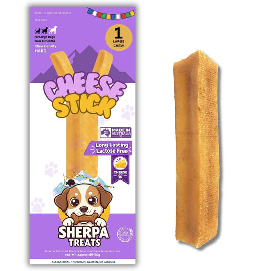 Sherpa Treats Natural Cheese Dog Chew 1 Large Cheese Stick Approx 100 Gram