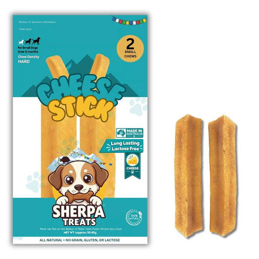 Sherpa Dog Chew 100% 2 Natural Cheese Stick Approx 60 Gram Total