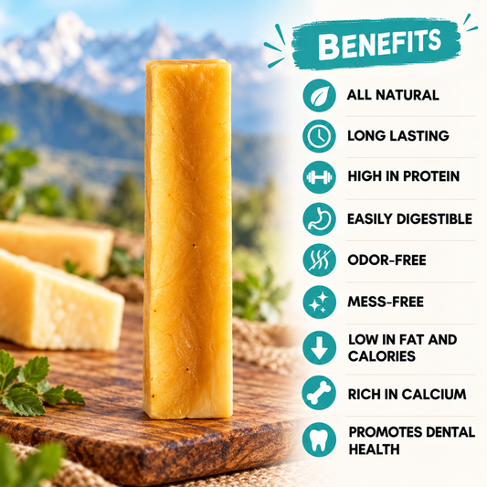 Sherpa Treats Natural Cheese Dog Chew Stick - 30g| Small | Long-Lasting High-Protein Dog Treat