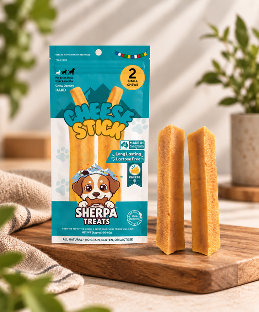 Sherpa Dog Chew 100% 2 Natural Cheese Stick Approx 60 Gram Total